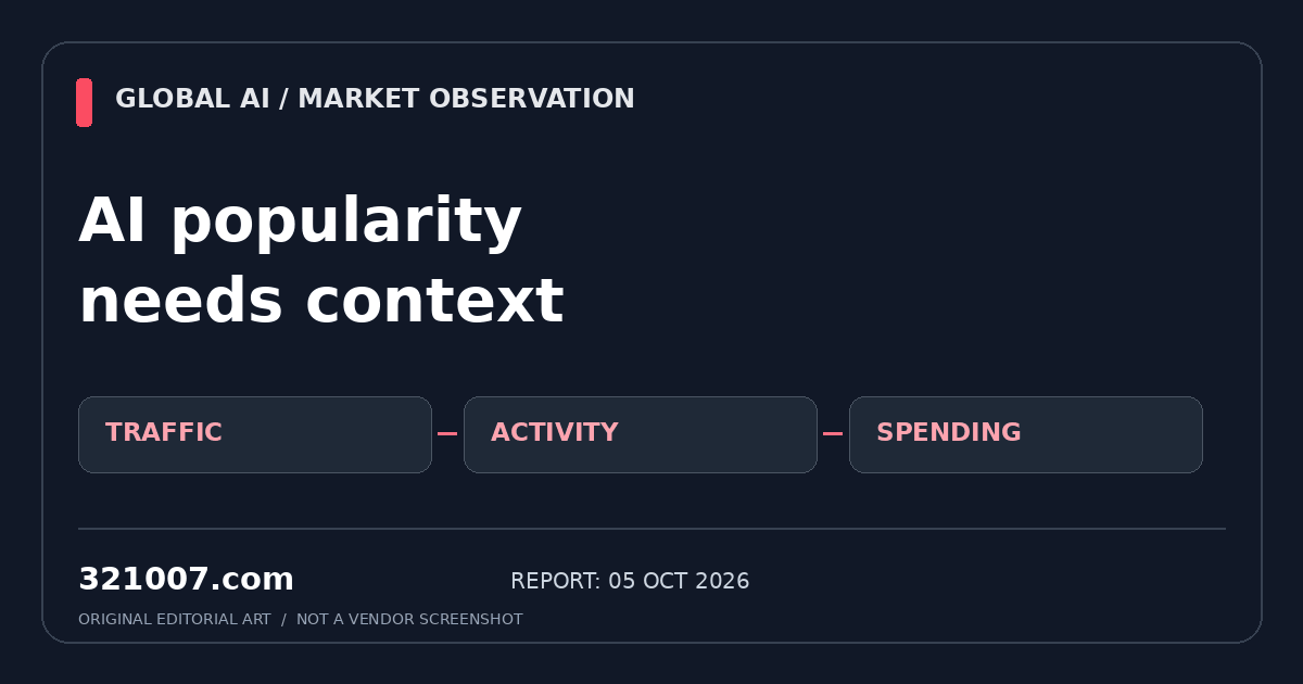 Reading AI popularity: separate web traffic, active users and spending